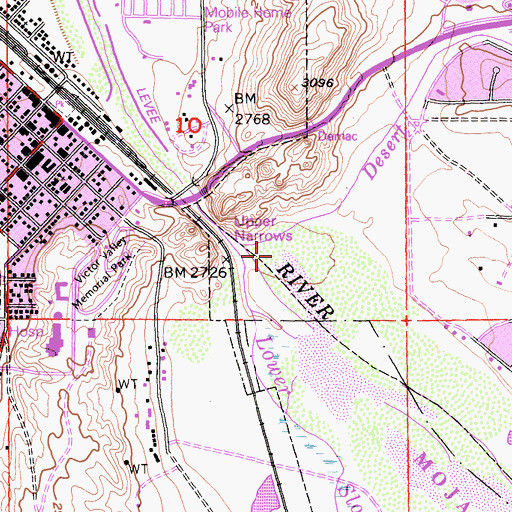 Topographic Map of Apple Valley, CA
