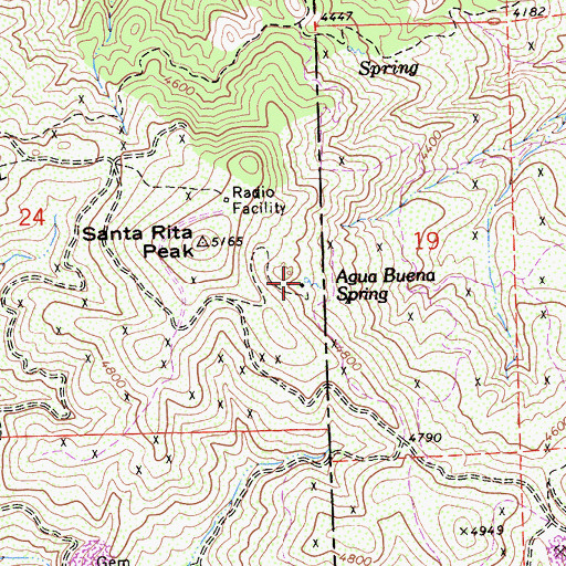 Topographic Map of Agua Buena Spring, CA