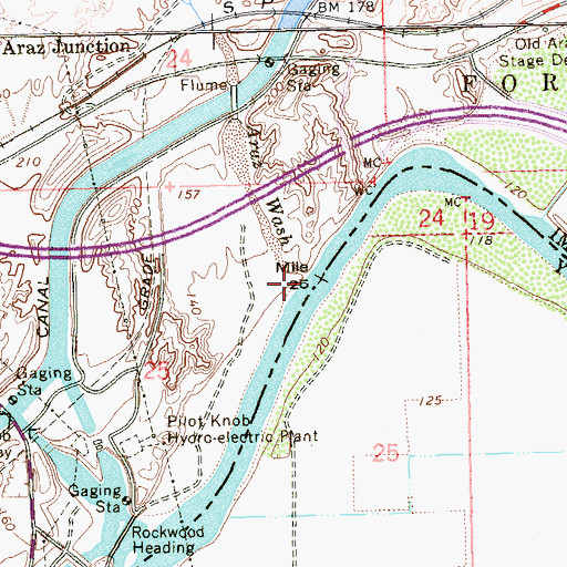 Topographic Map of Araz Wash, CA