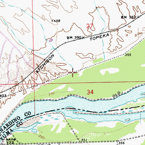 Topographic Map of Arch Creek, CA