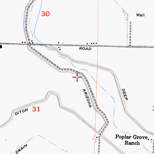 Topographic Map of Arizona Ditch, CA