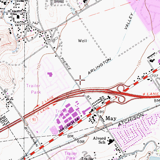 Topographic Map of Arlington Valley Channel, CA