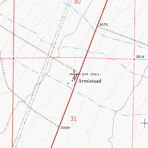 Topographic Map of Armistead, CA