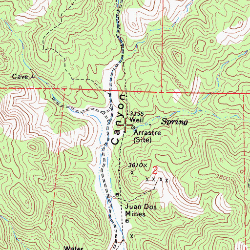 Topographic Map of Arrastre, CA