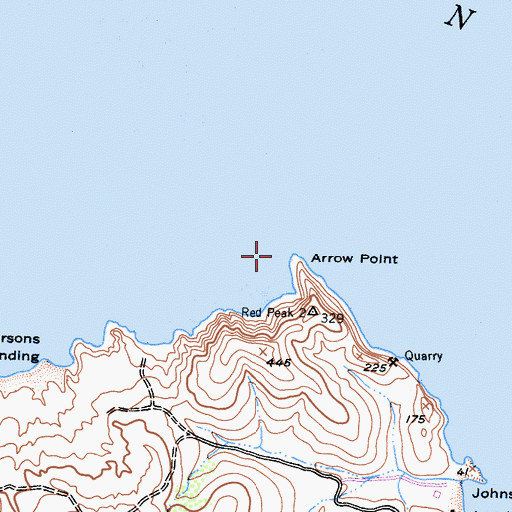 Topographic Map of Arrow Point, CA