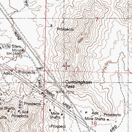 Topographic Map of ECC Peak, AZ