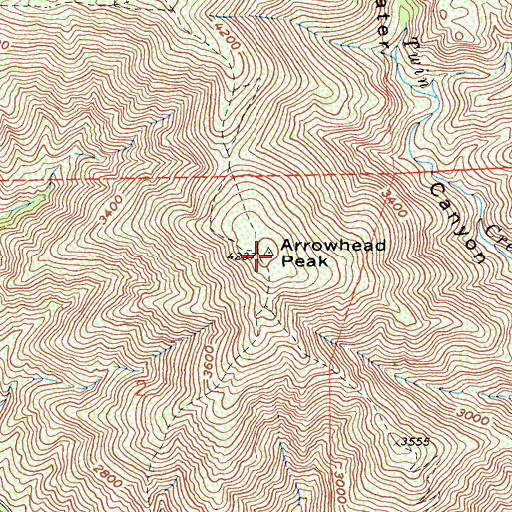 Topographic Map of Arrowhead Peak, CA