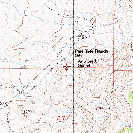 Topographic Map of Arrowhead Spring, CA