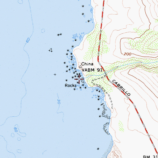 Topographic Map of Arroyo De Los Chinos, CA