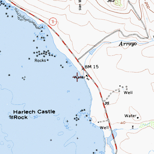 Topographic Map of Arroyo Del Oso, CA