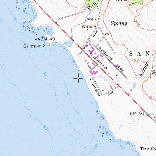 Topographic Map of Arroyo Del Padre Juan, CA