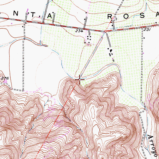 Topographic Map of Arroyo Conejo, CA