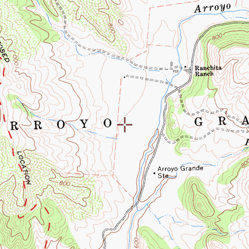 Topographic Map of Arroyo Grande, CA