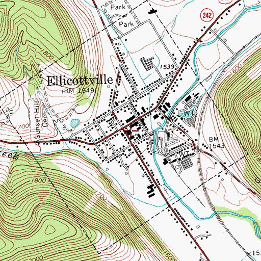 Topographic Map of Union Public School (historical), NY