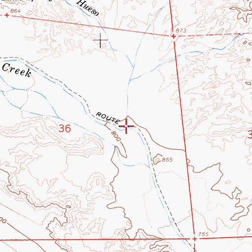 Topographic Map of Arroyo Hueso, CA