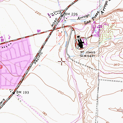 Topographic Map of Arroyo Las Posas, CA