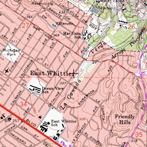 Topographic Map of Arroyo Pescadero, CA