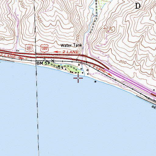 Topographic Map of Arroyo Quemado, CA