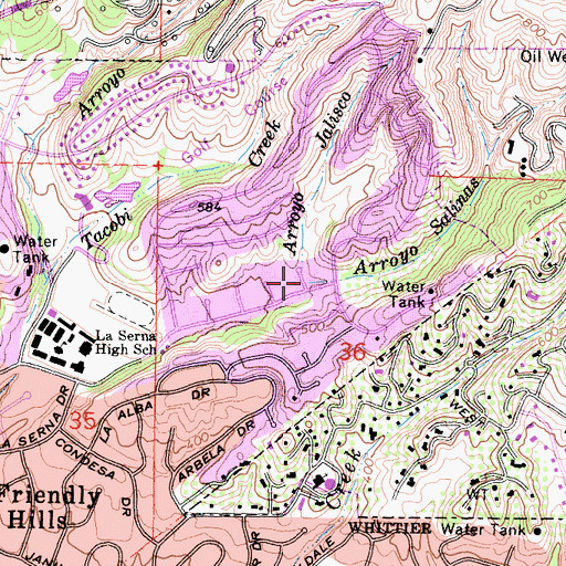 Topographic Map of Arroyo Salinas, CA