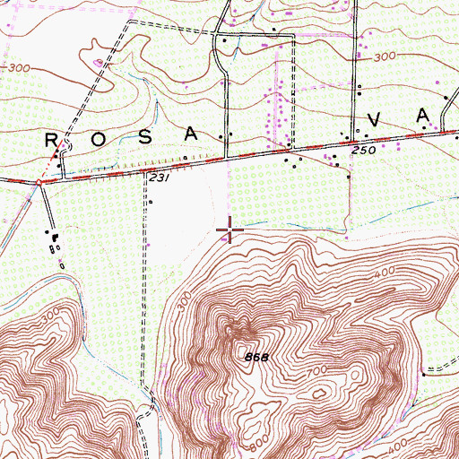 Topographic Map of Arroyo Santa Rosa, CA