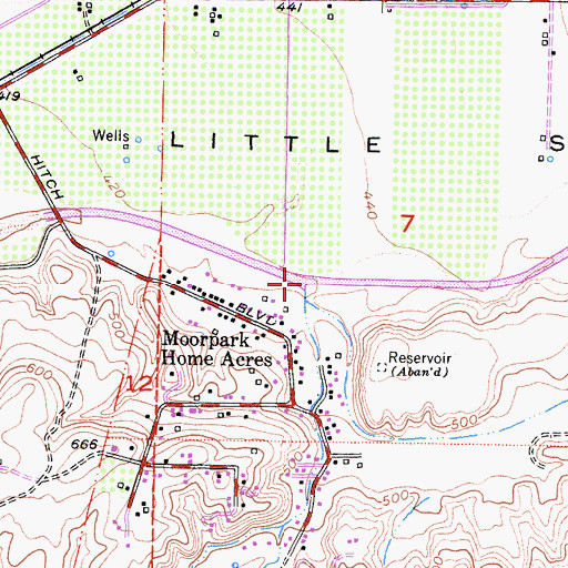 Topographic Map of Arroyo Simi, CA