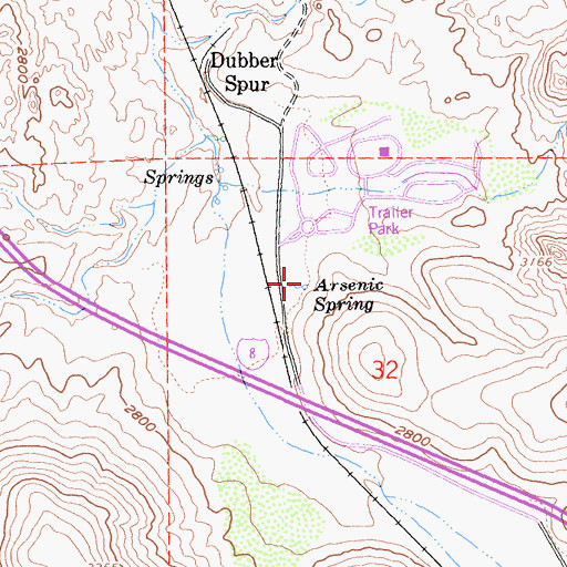 Topographic Map of Arsenic Spring, CA