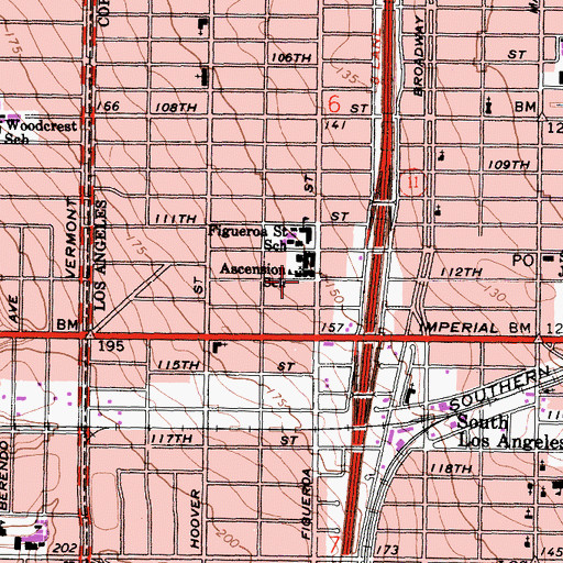 Topographic Map of Ascension School, CA