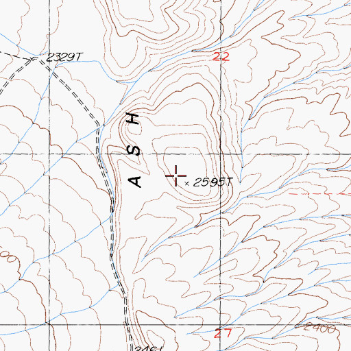 Topographic Map of Ash Hill, CA