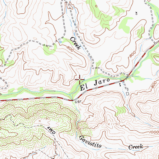 Topographic Map of Atascoso Creek, CA