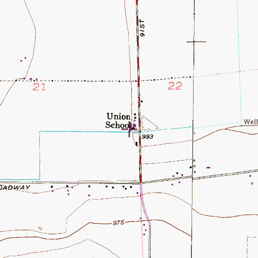 Topographic Map of Union, AZ