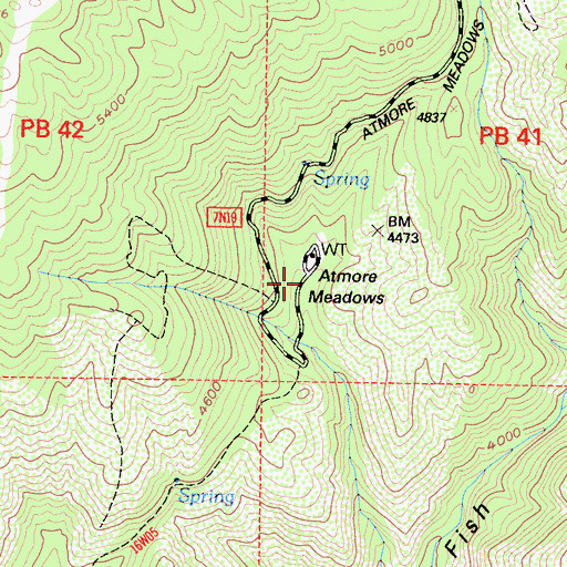Topographic Map of Atmore Meadows, CA