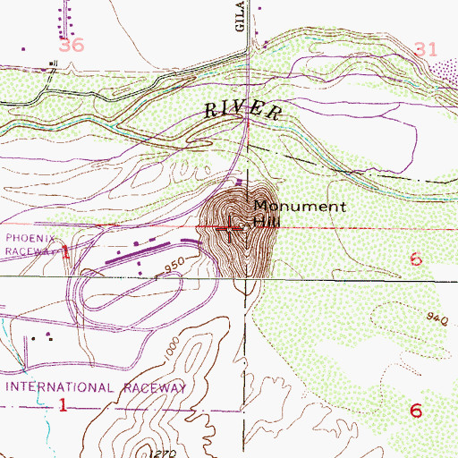 Topographic Map of Initial Point, AZ