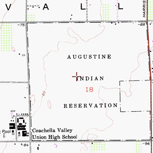 Topographic Map of Augustine Reservation, CA