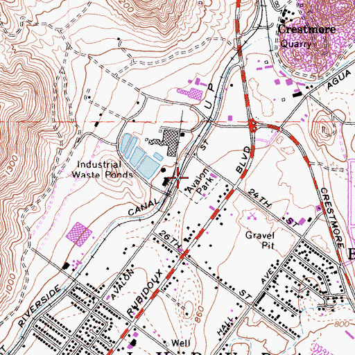 Topographic Map of Avalon Park, CA