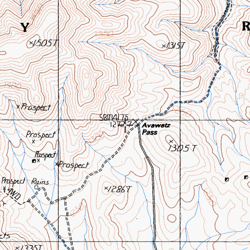 Topographic Map of Avawatz Pass, CA