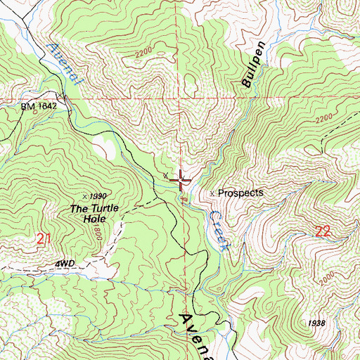 Topographic Map of Avenal Canyon Mine, CA