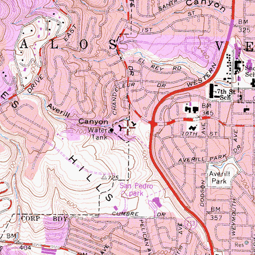 Topographic Map of Averill Canyon, CA