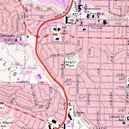 Topographic Map of Averill Park, CA