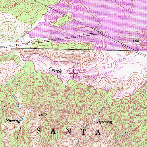 Topographic Map of Ayers Creek, CA