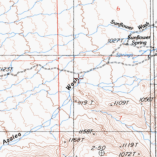 Topographic Map of Azalea Wash, CA