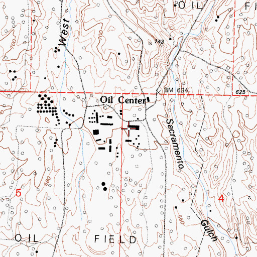 Topographic Map of Aztec School, CA