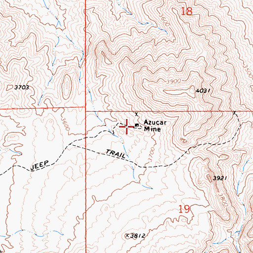 Topographic Map of Azucar Mine, CA