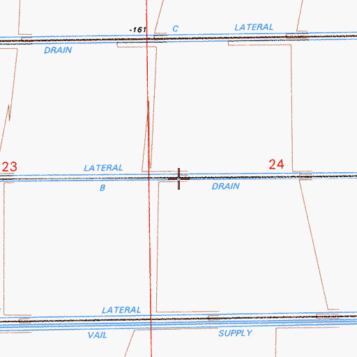 Topographic Map of B Drain, CA