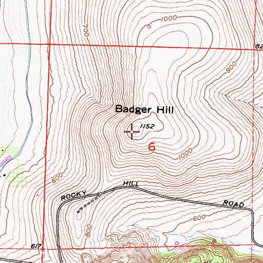 Topographic Map of Badger Hill, CA