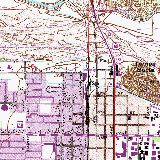 Topographic Map of San Pablo, AZ