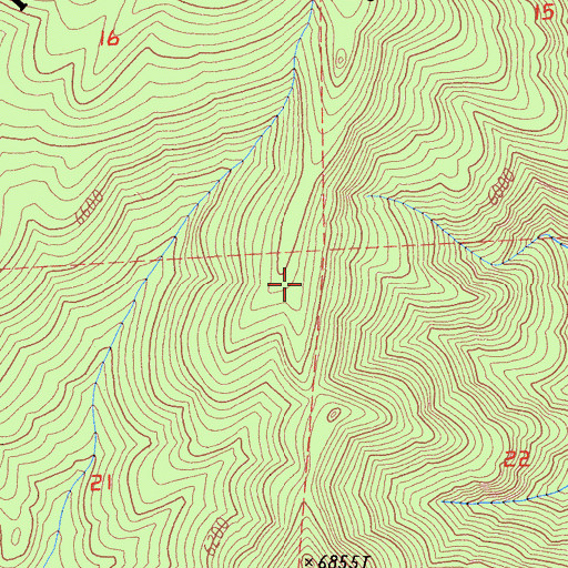 Topographic Map of Baker Ridge, CA