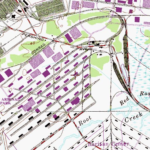 Topographic Map of Edison Census Designated Place, NJ