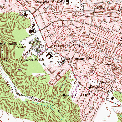Topographic Map of Elim Census Designated Place, PA