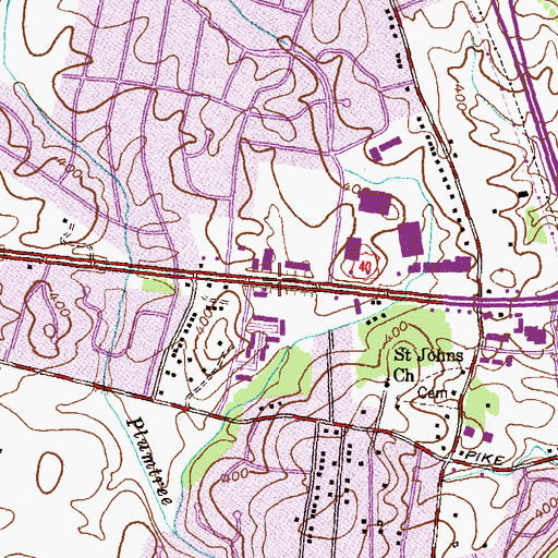 Topographic Map of Ellicott City Census Designated Place, MD