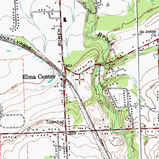 Topographic Map of Elma Center Census Designated Place, NY